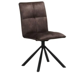 Chaise rotative tissu chocolat (lot de 2) IENA