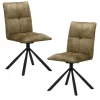 Chaise rotative tissu kaki (lot de 2) IENA