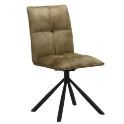 Chaise rotative tissu kaki (lot de 2) IENA