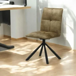 Chaise rotative tissu kaki (lot de 2) IENA
