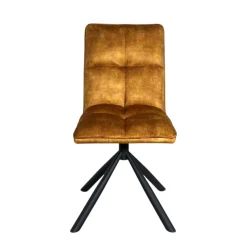 Chaise rotative tissu moutarde (lot de 2) IENA