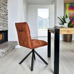 Chaise rotative tissu rouille (lot de 2) IENA