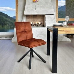 Chaise rotative tissu rouille (lot de 2) IENA