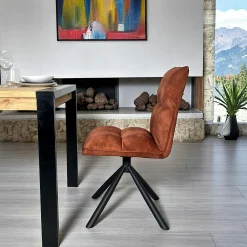 Chaise rotative tissu rouille (lot de 2) IENA