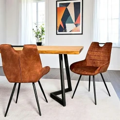 Chaise rouille avec poignée (lot de 2) MALMOE