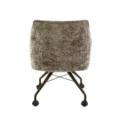 Chaise à roulettes beige chaud pied bronze (lot de 2) MELBOURNE