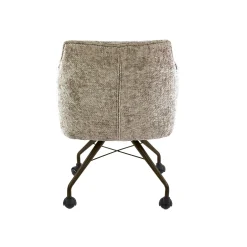 Chaise à roulettes sable pied bronze (lot de 2) MELBOURNE