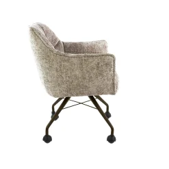Chaise à roulettes sable pied bronze (lot de 2) MELBOURNE
