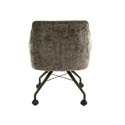 Chaise à roulettes taupe pied bronze (lot de 2) MELBOURNE