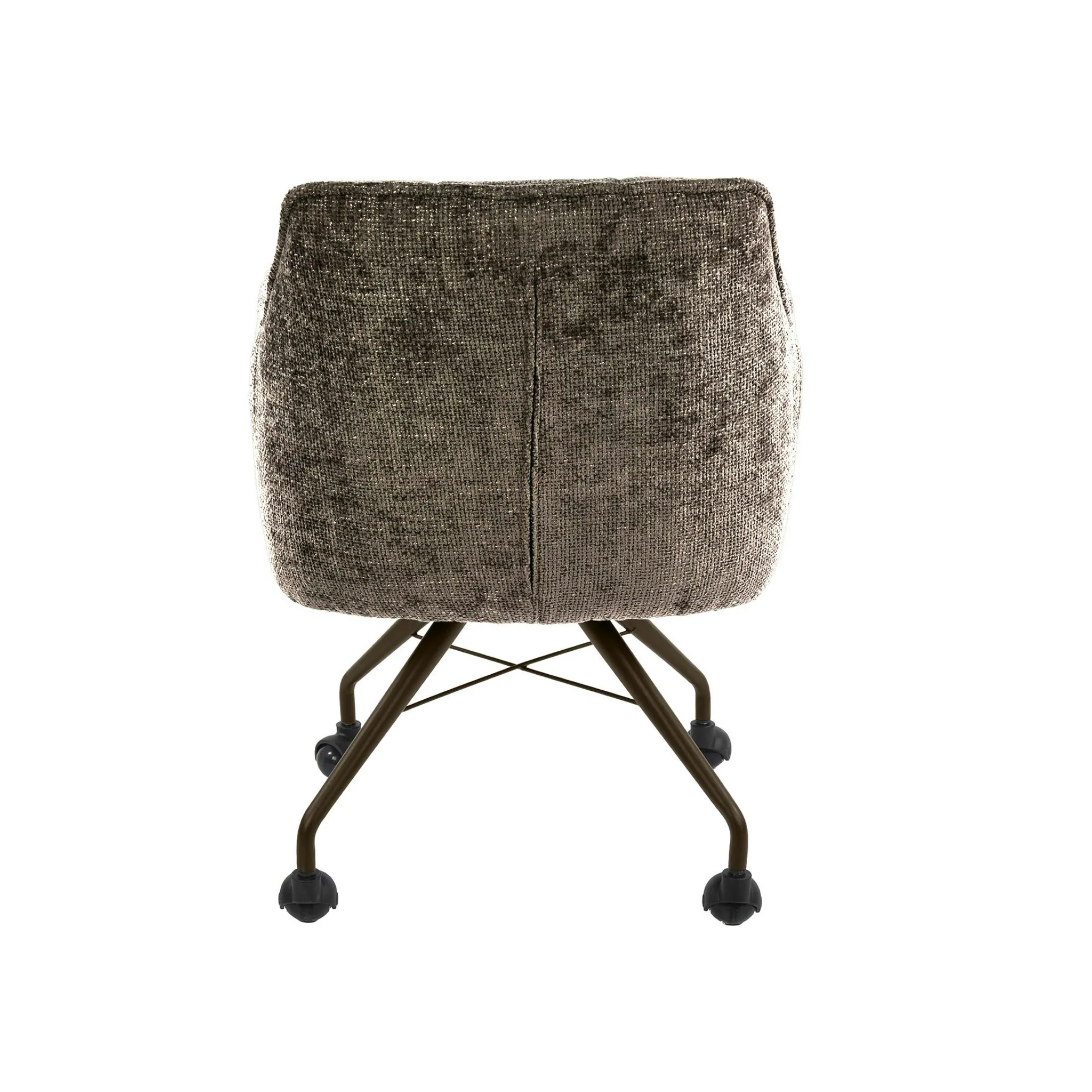 Chaise à roulettes taupe pied bronze (lot de 2) MELBOURNE