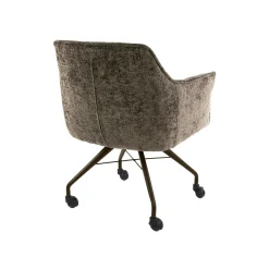 Chaise à roulettes taupe pied bronze (lot de 2) MELBOURNE