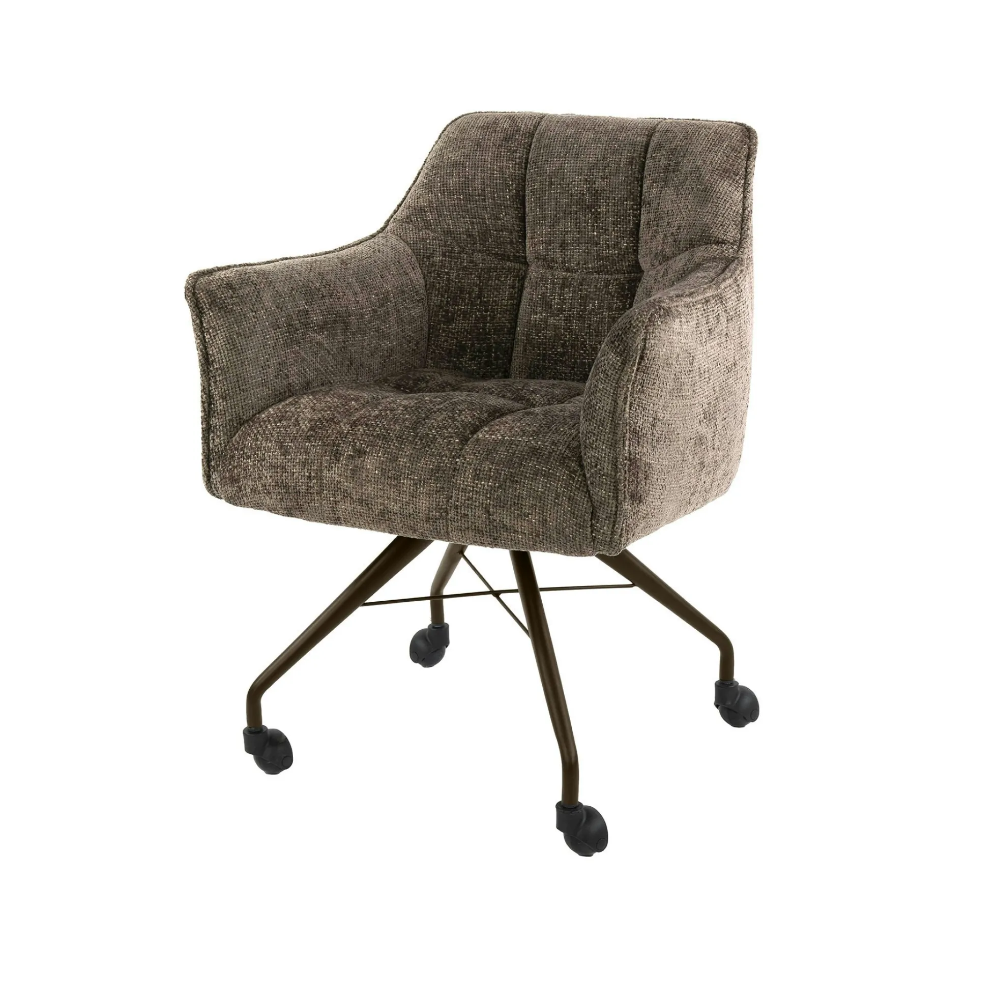 Chaise à roulettes taupe pied bronze (lot de 2) MELBOURNE