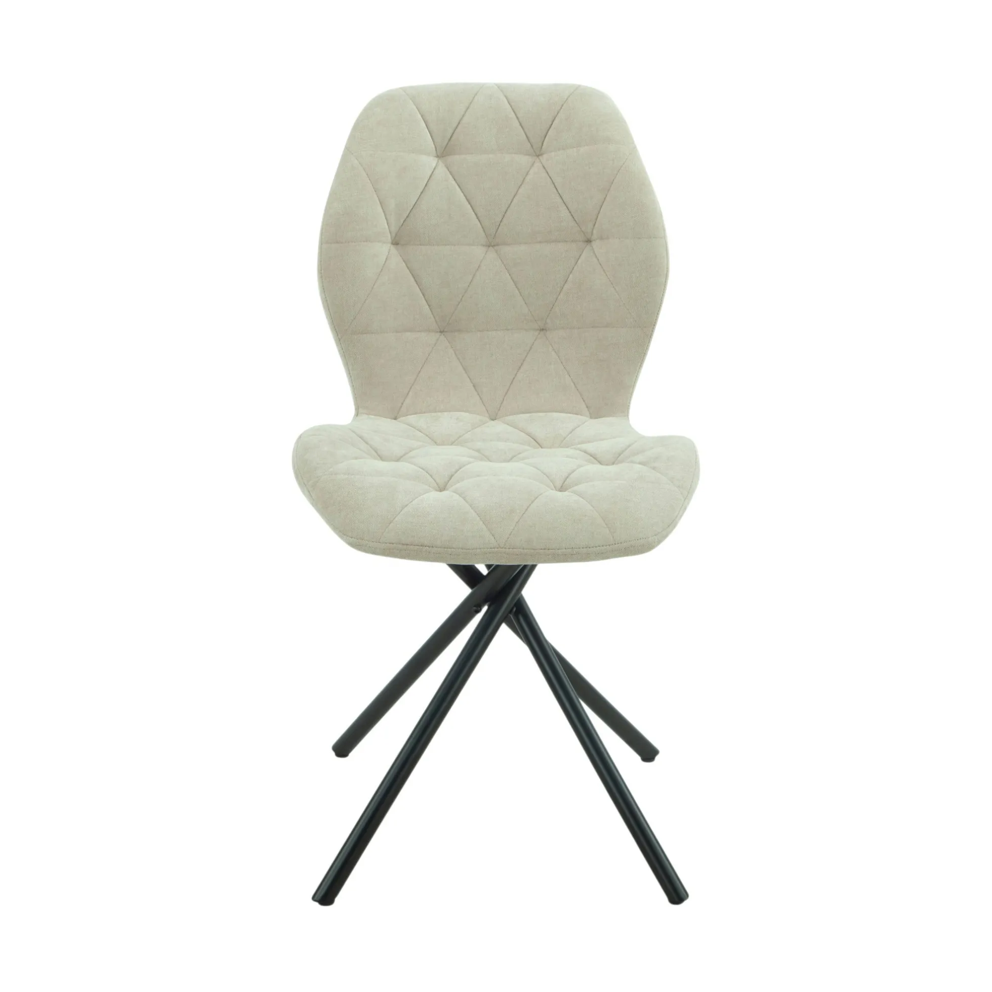 Chaise salle à manger beige à pieds croisés (x2) LUGANO