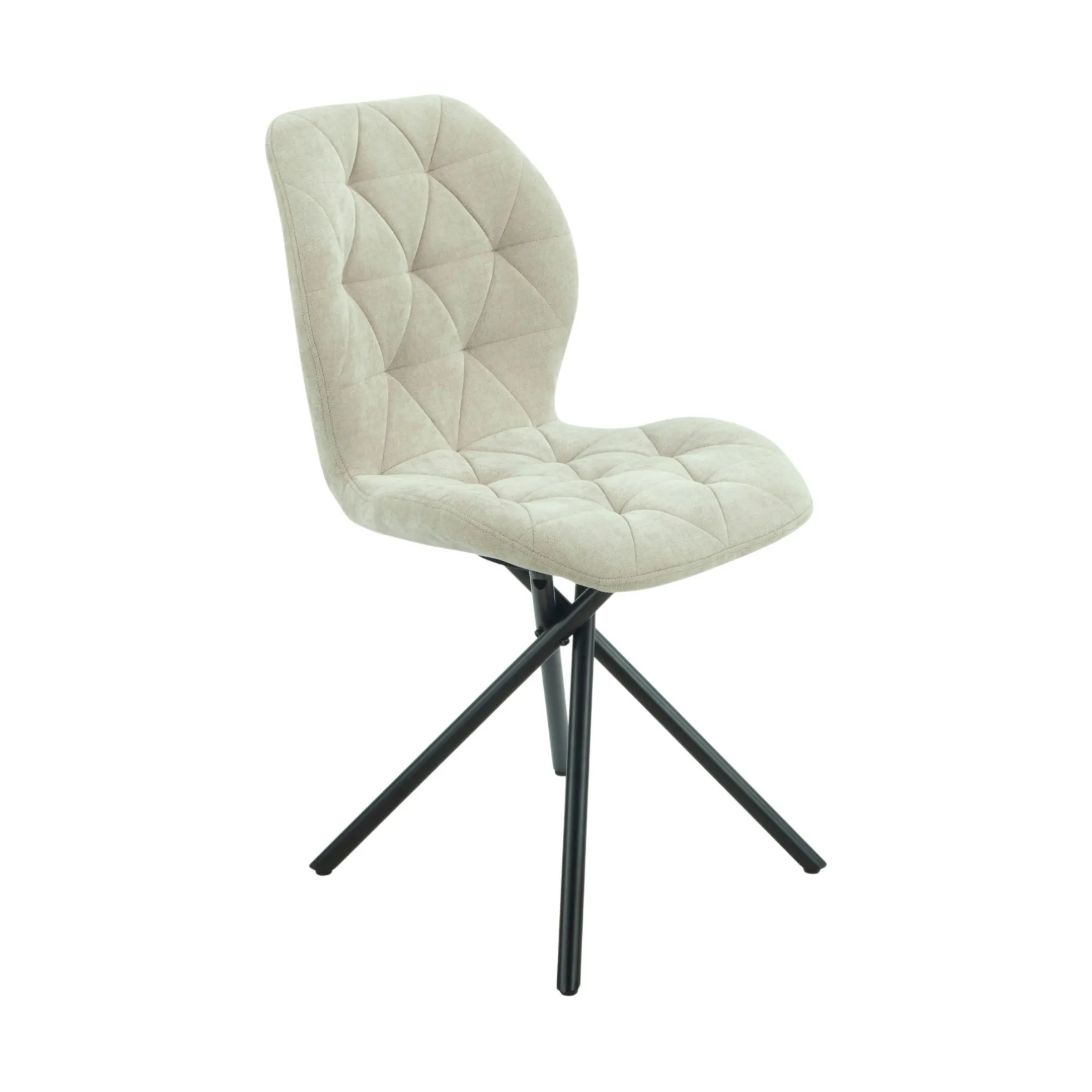 Chaise salle à manger beige à pieds croisés (x2) LUGANO