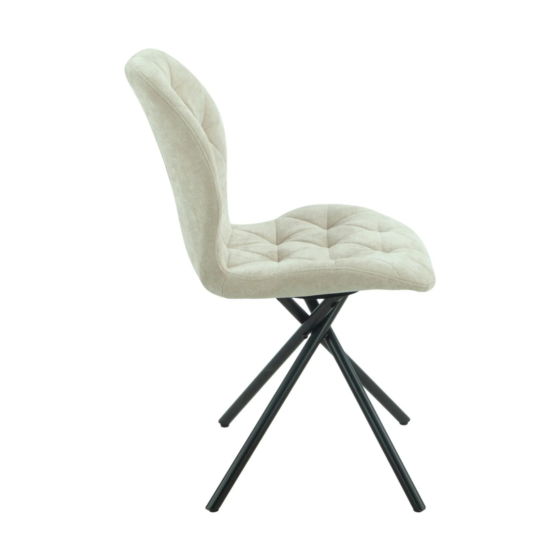 Chaise salle à manger beige à pieds croisés (x2) LUGANO