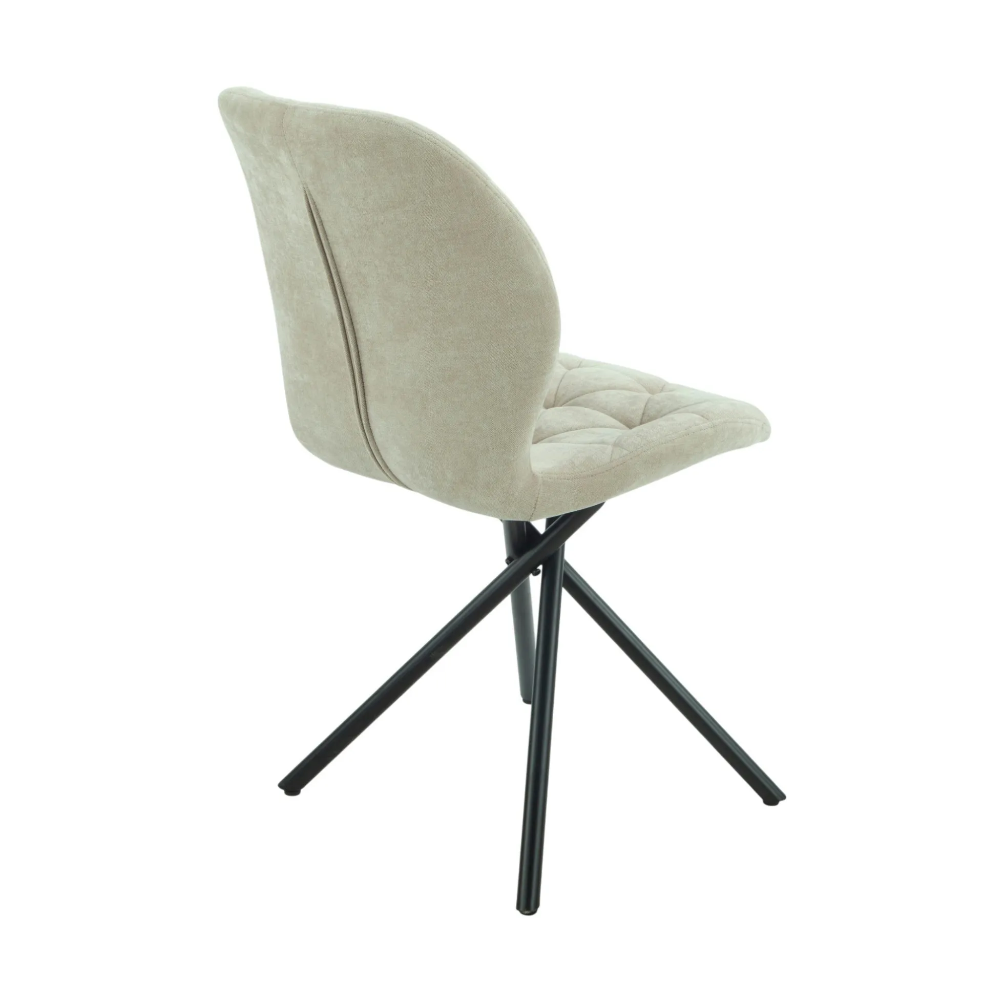 Chaise salle à manger beige à pieds croisés (x2) LUGANO