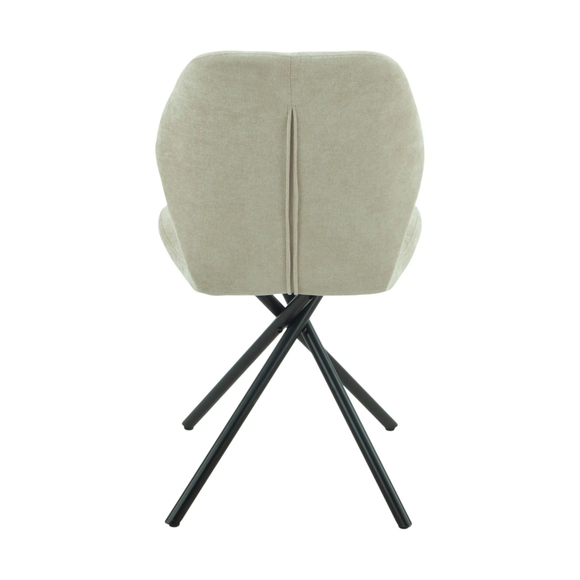 Chaise salle à manger beige à pieds croisés (x2) LUGANO