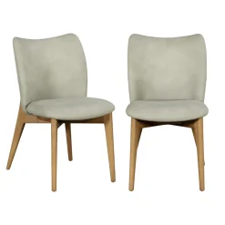 Chaise salle à manger grise à structure bois (lot de 2) TREVI