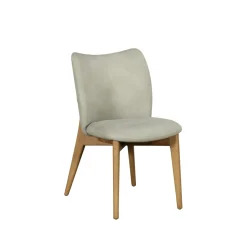 Chaise salle à manger grise à structure bois (lot de 2) TREVI