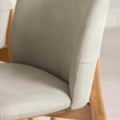 Chaise salle à manger grise à structure bois (lot de 2) TREVI
