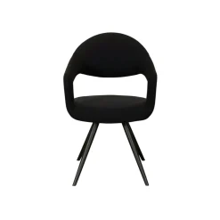 Chaise salle à manger noire à dossier ouvert (lot de 2) TREVI