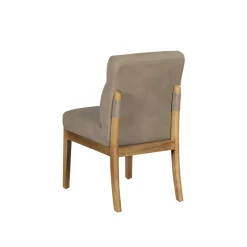 Chaise salle à manger taupe confort, pieds bois clair (lot de 2) NEXA