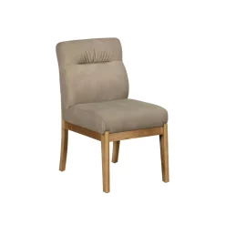 Chaise salle à manger taupe confort, pieds bois clair (lot de 2) NEXA