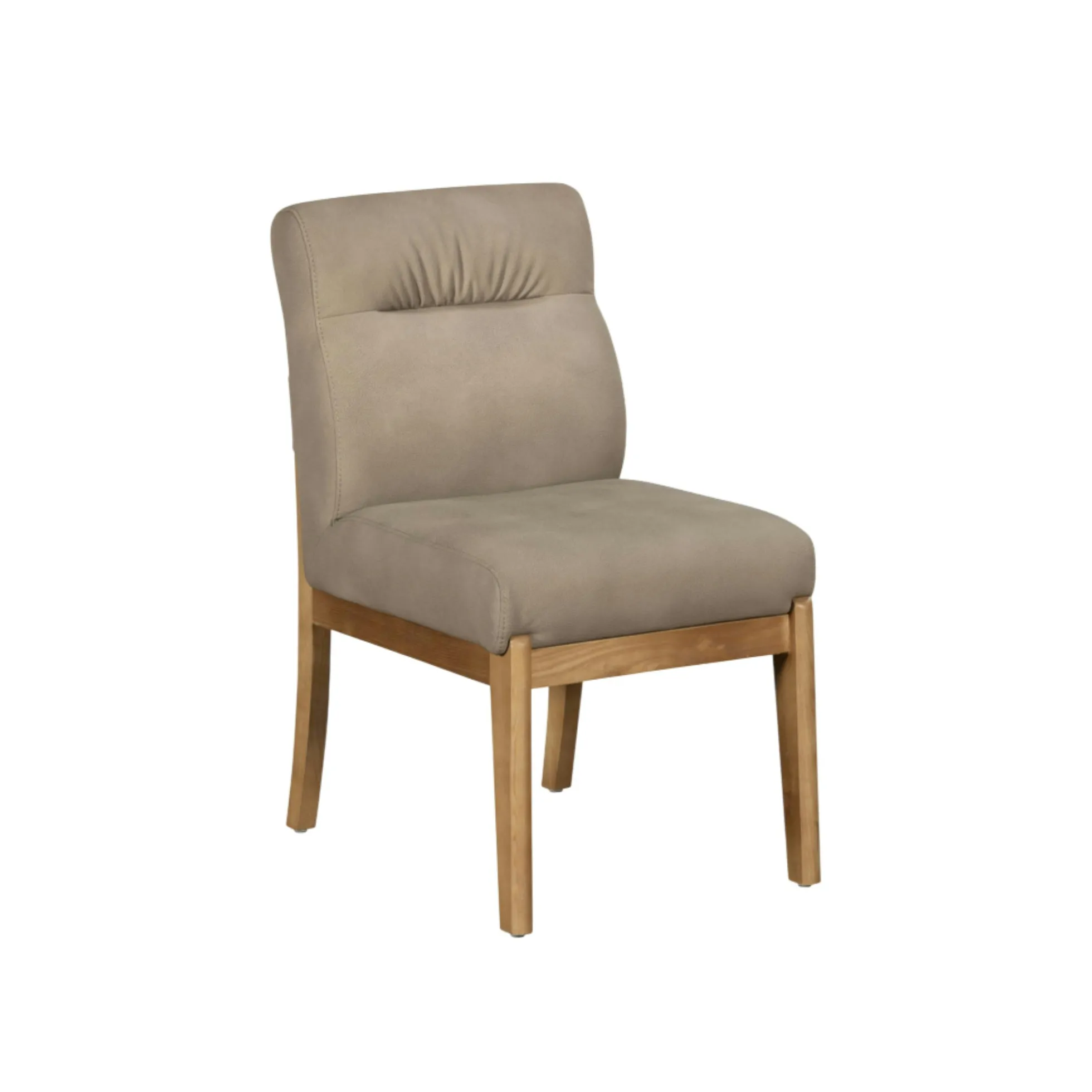 Chaise salle à manger taupe confort, pieds bois clair (lot de 2) NEXA