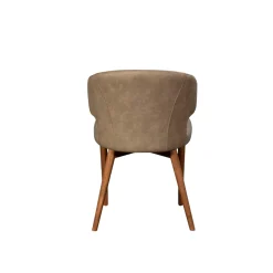 Chaise salle à manger taupe à pieds bois (lot de 2) KYOTO