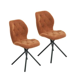Chaise salle à manger terracotta à pieds croisés (x2) LUGANO