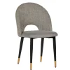 Chaise salle à manger tissu quadrillé gris (lot de 2) MALMOE