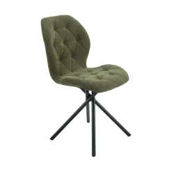 Chaise salle à manger verte à pieds croisés (x2) LUGANO