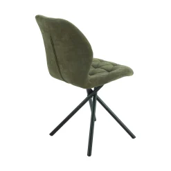 Chaise salle à manger verte à pieds croisés (x2) LUGANO