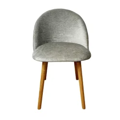 Chaise scandinave en bois et velours gris (lot de 2) ETNA