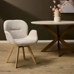 Chaise scandinave pivotante beige (lot de 2) CORTINA