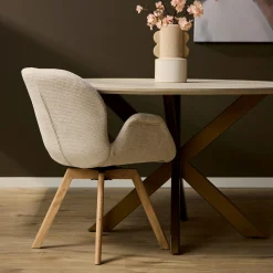 Chaise scandinave pivotante beige (lot de 2) CORTINA