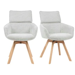 Chaise scandi pivotante taupe (lot de 2) CORTINA