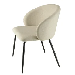 Chaise style cabriolet tissu écru (lot de 2) TIM