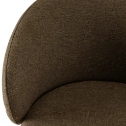 Chaise style cabriolet tissu marron (lot de 2) TIM