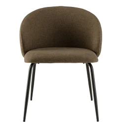 Chaise style cabriolet tissu marron (lot de 2) TIM