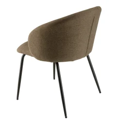 Chaise style cabriolet tissu marron (lot de 2) TIM