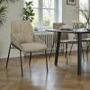 Chaise taupe à dossier plissé (lot de 2) OKA