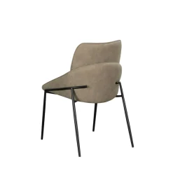 Chaise taupe à dossier plissé (lot de 2) OKA