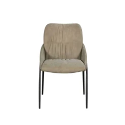 Chaise taupe à dossier plissé (lot de 2) OKA