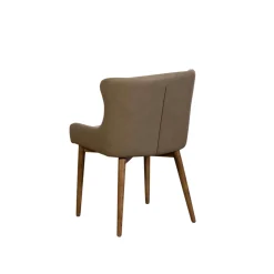 Chaise taupe vintage à dossier enveloppant (x2) LARIO