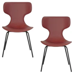 Chaise terracotta avec dossier en T, revêtement nettoyable (lot de 2) LOMBARDIE