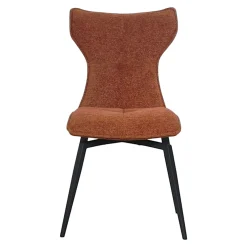 Chaise terracotta pivotante en velours avec passepoil (lot de 2) LOMBARDIE