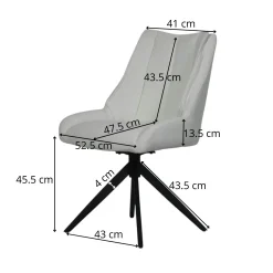Chaise terracotta pivotante en velours texturé (lot de 2) IENA