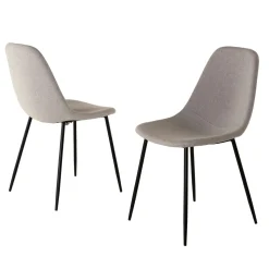 Chaise tissu beige TIM (lot de 2)
