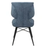 Chaise tissu bleu à dossier double (lot de 2) LIGURIE
